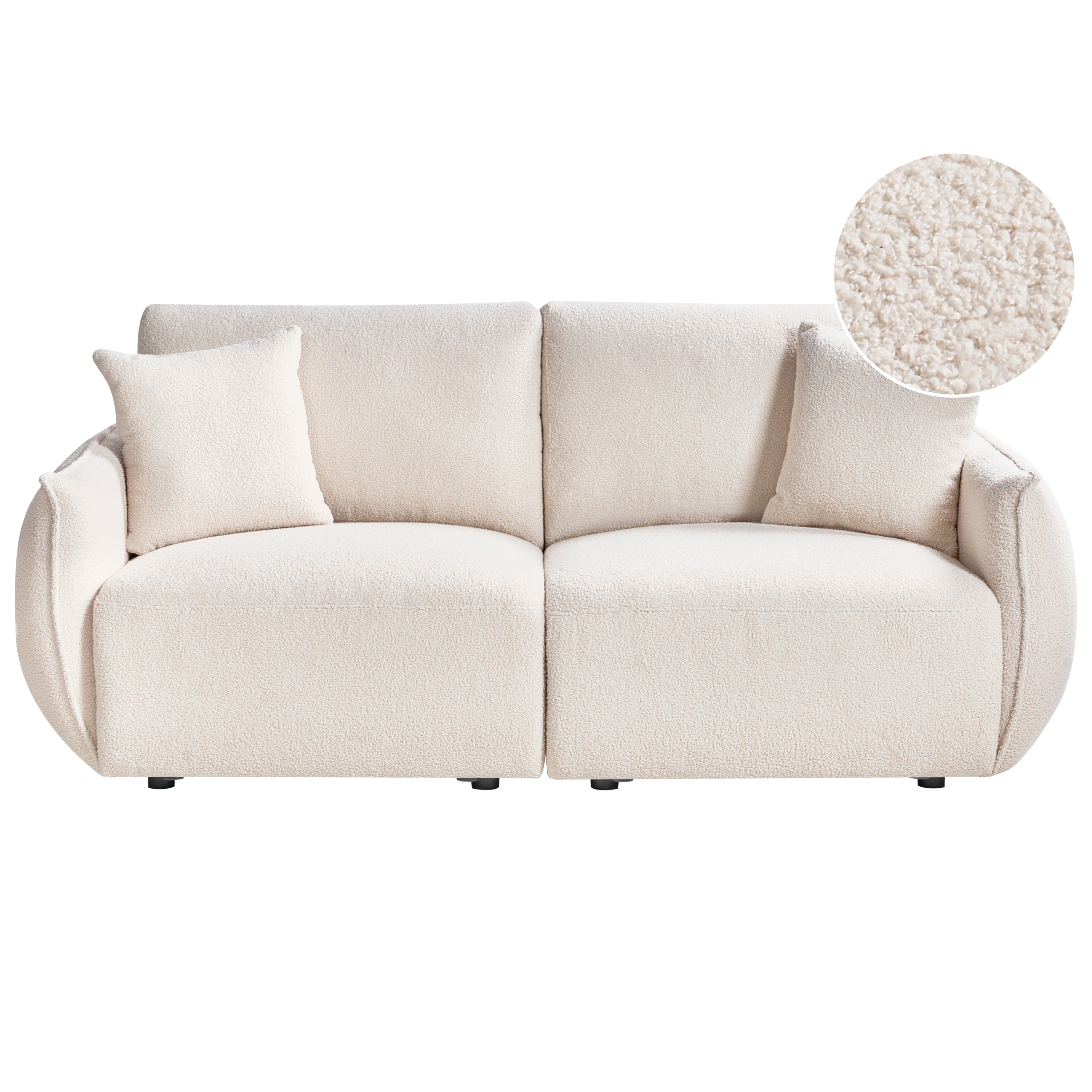 Modulsoffa 2-sits MESNALI Bouclé Off-White