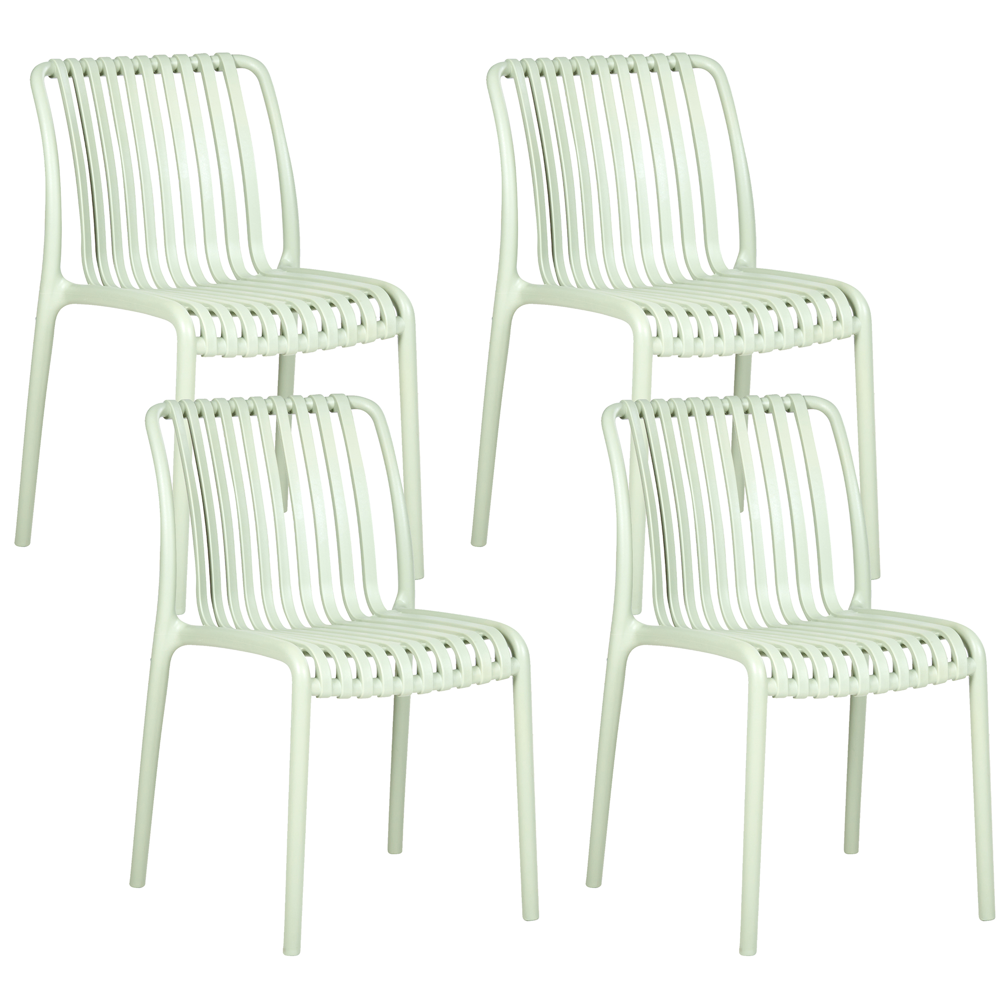 Set med 4 trädgårdsstolar ARICCIA Ljusgrön