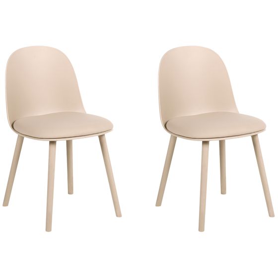 Set med 2 matstolar ANKENY Konstläder Beige