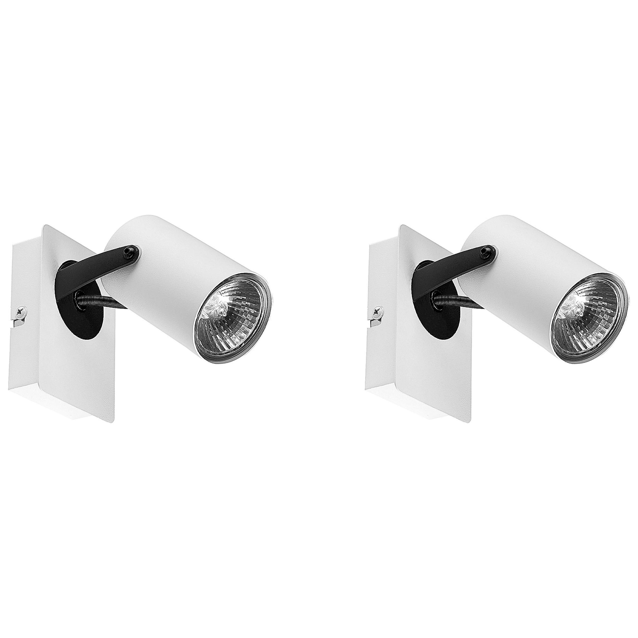 Set med 2 spotlightlampor KLIP Justerbar Metall Vit