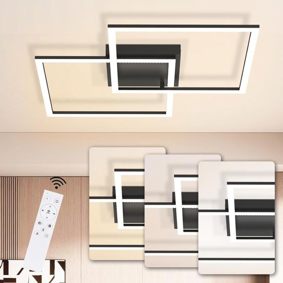 NETTLIFE LED - taklampa, vardagsrum Taklampa - vardagsrum, lampa Kök, lampa, dimbar, 52W, svart
