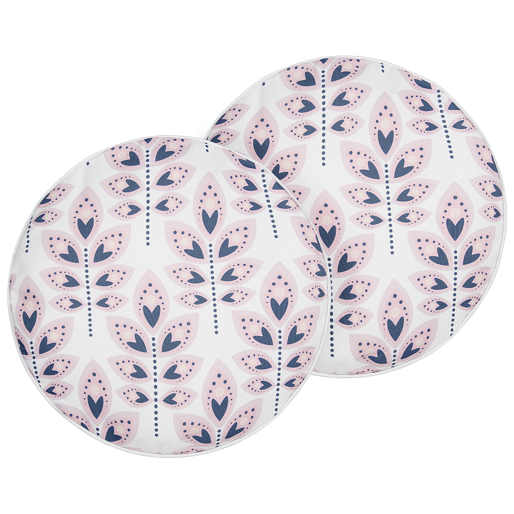 Set med 2 utomhusdynor TORRETTA Växtmotiv 40 x 40 cm Off-White