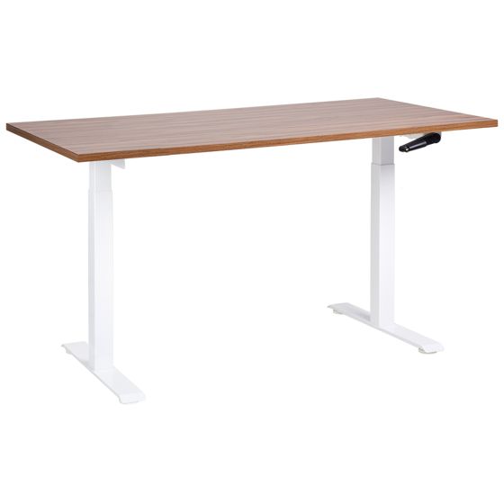 Manuellt höj- och sänkbart skrivbord DESTINES 160 cm 72 cm Brun/ Vit