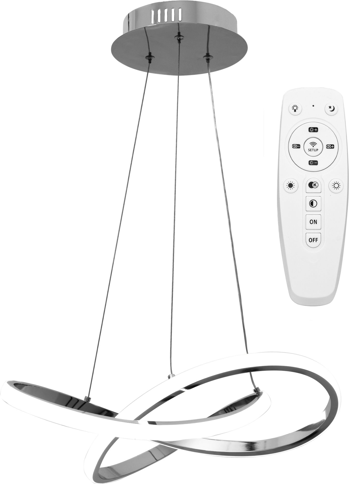 TOOLIGHT hängande taklampa APP389-CP LED Krom 9x44,5x90cm