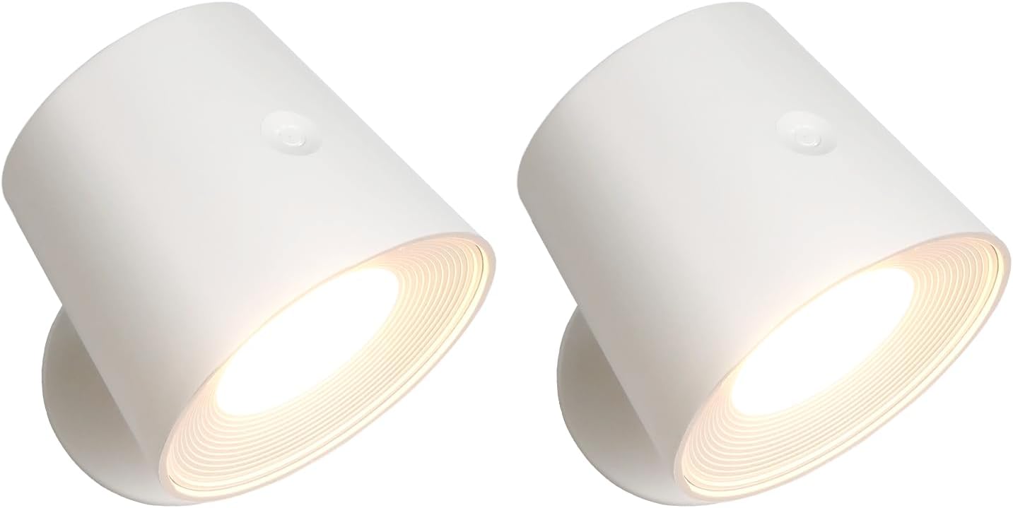 NETTLIFE Set med 2 inomhusvägglampor i metall, dimbara, moderna 360°