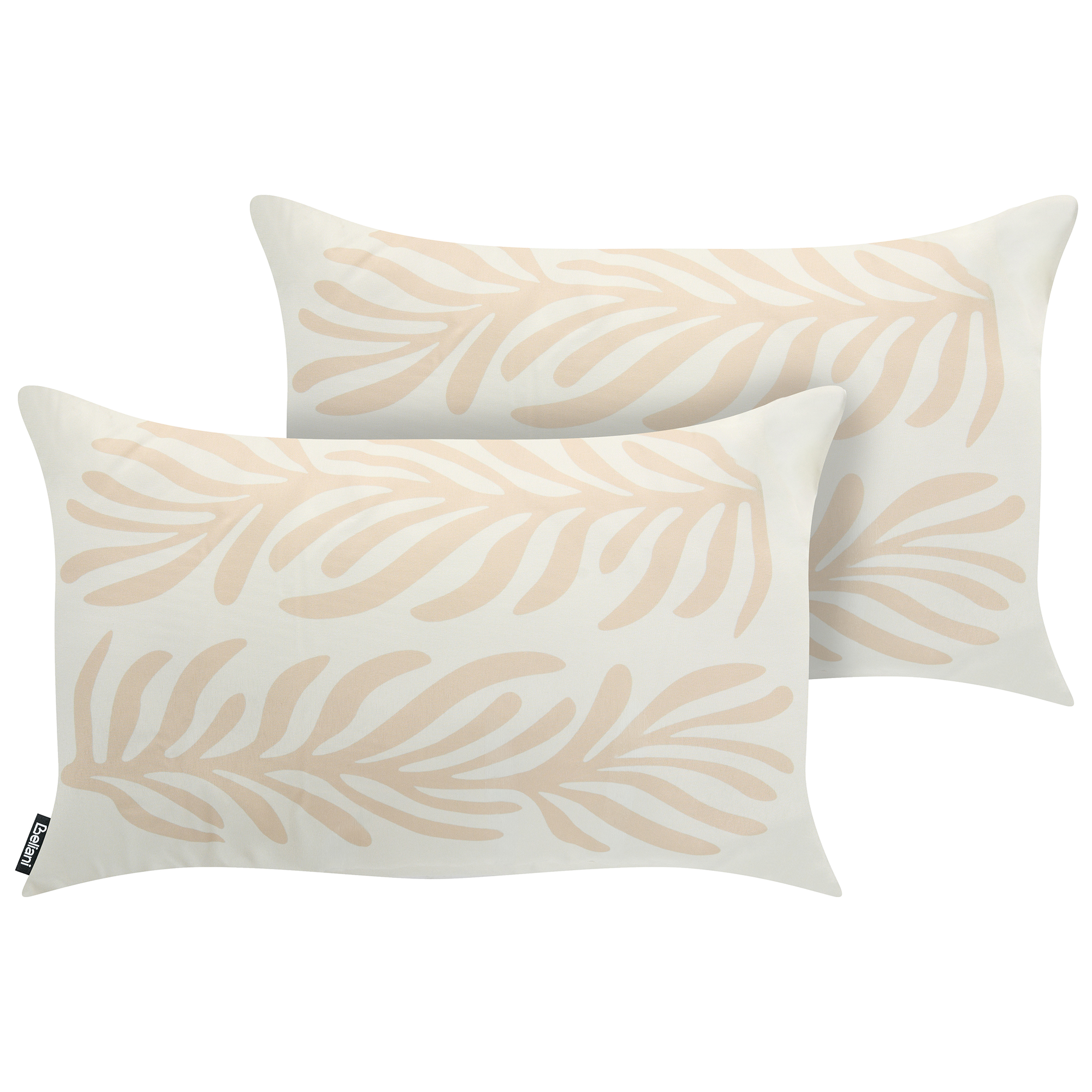 Set med 2 utomhusdynor ALISMA Växtmotiv 30 x 50 cm Ljusbeige