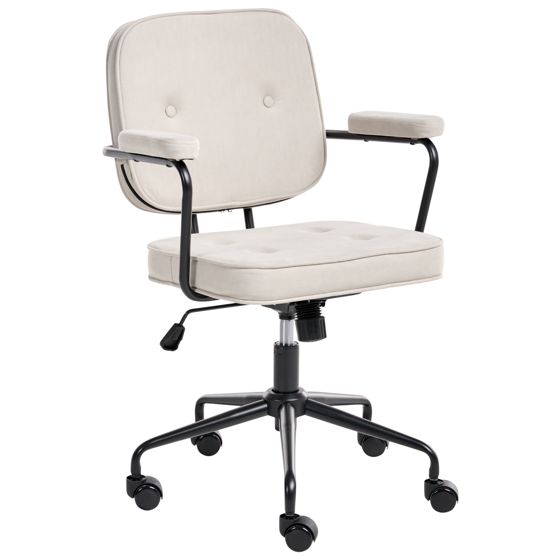 Skrivbordsstol PAWNEE Sammet Ljusbeige