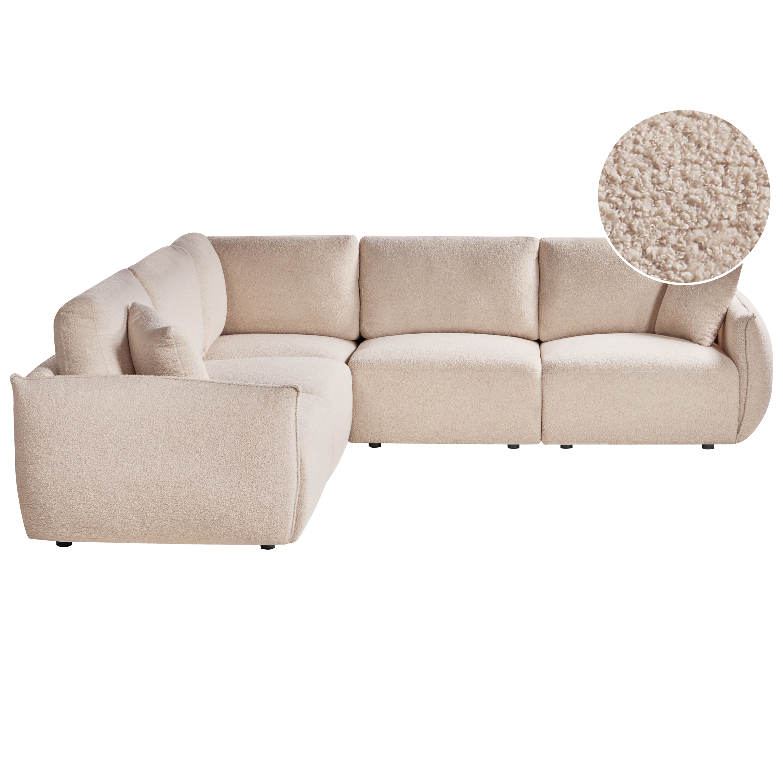 Modulär hörnsoffa 5-sits MESNALI Bouclé Beige Högervänd