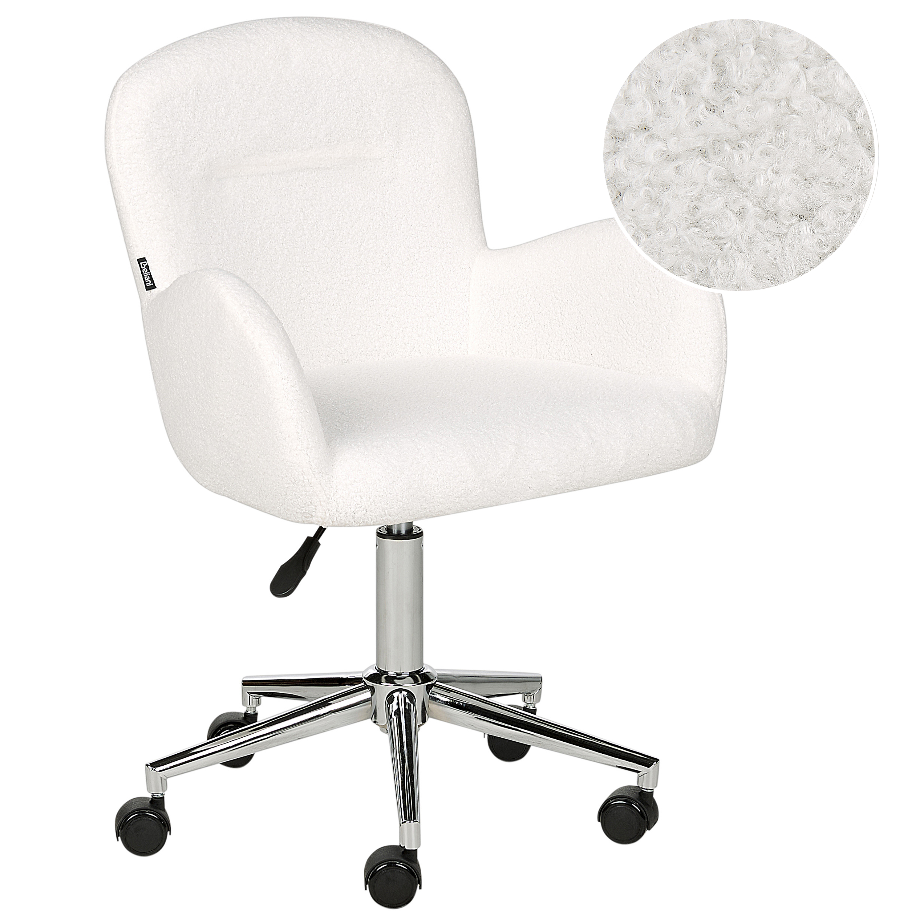 Skrivbordsstol PRIDDY Bouclé Off-White