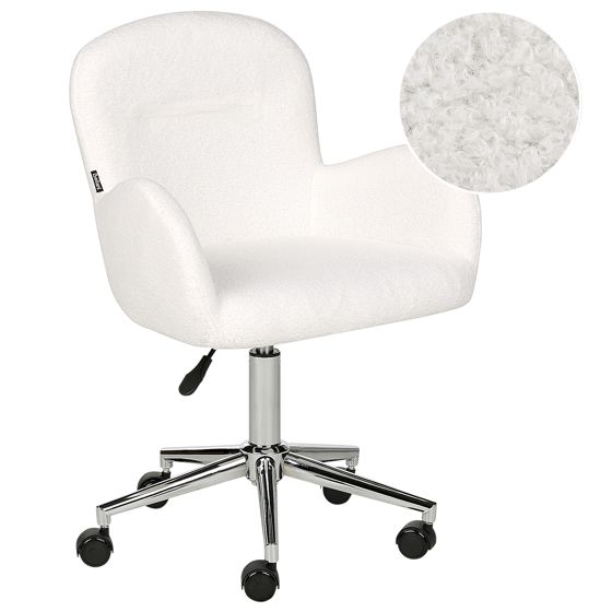 Skrivbordsstol PRIDDY Bouclé Off-White
