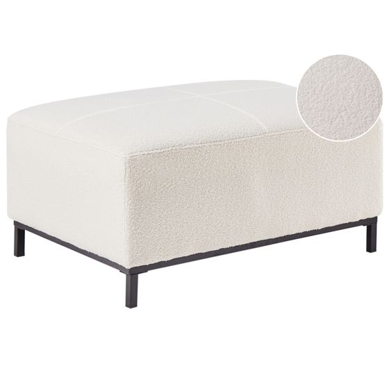 Fotpall OSLO Bouclé Vit