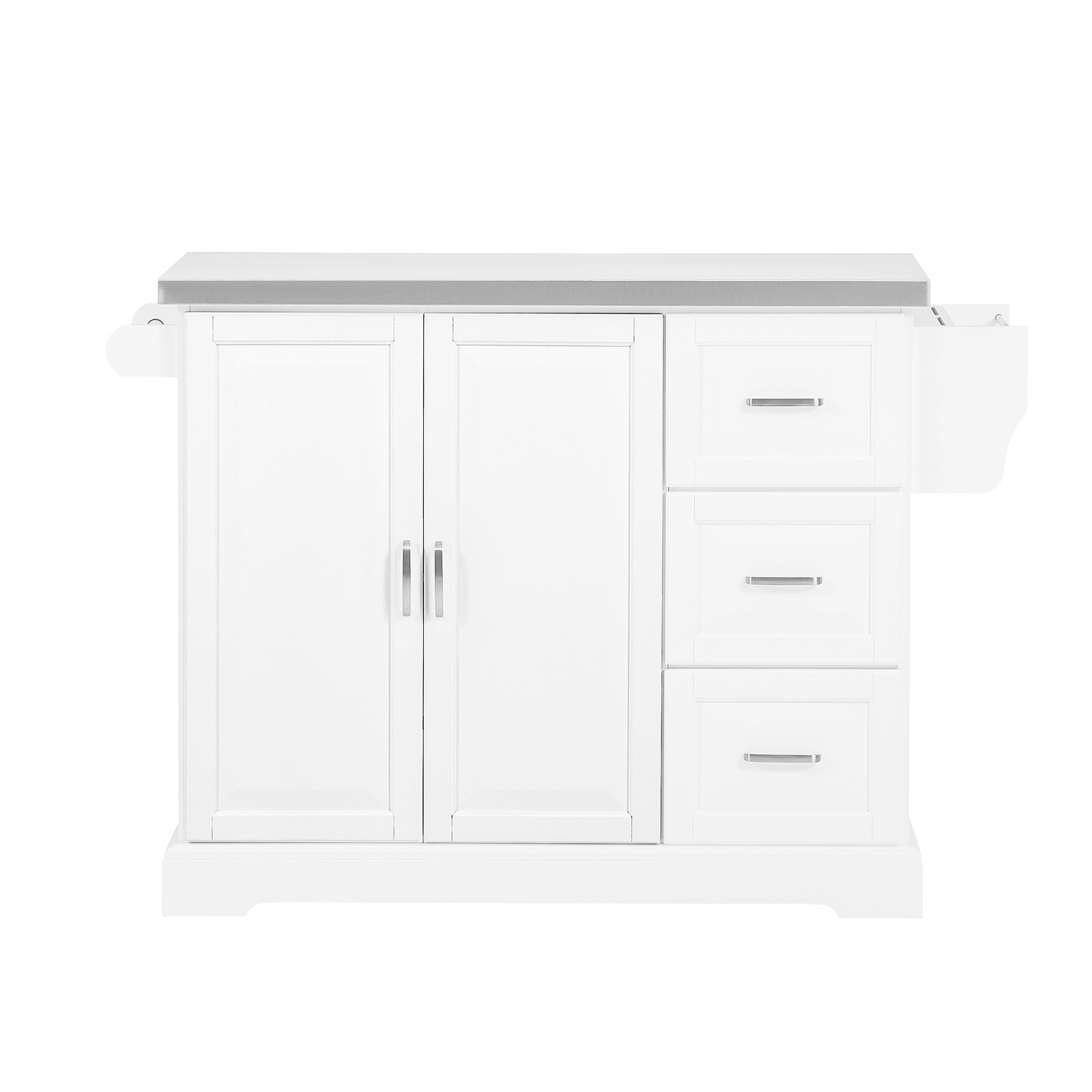 SoBuy Köksö på hjul med sittplats Köksskåp med bardisk Barbord vit (FKW41-ST)