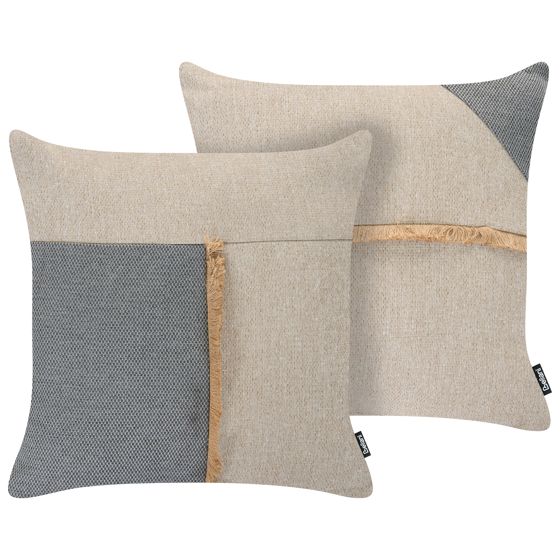 Set med 2 utomhusdynor CARYOTA Monokromt 45 x 45 cm Beige