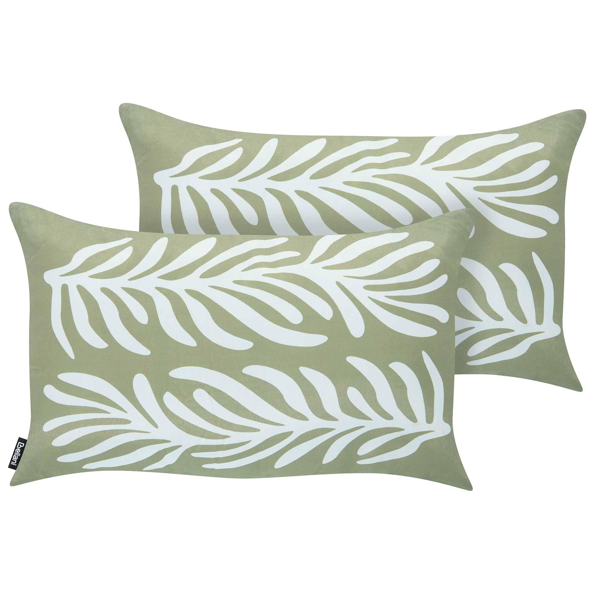 Set med 2 utomhusdynor ALISMA Växtmotiv 30 x 50 cm Olivgrön