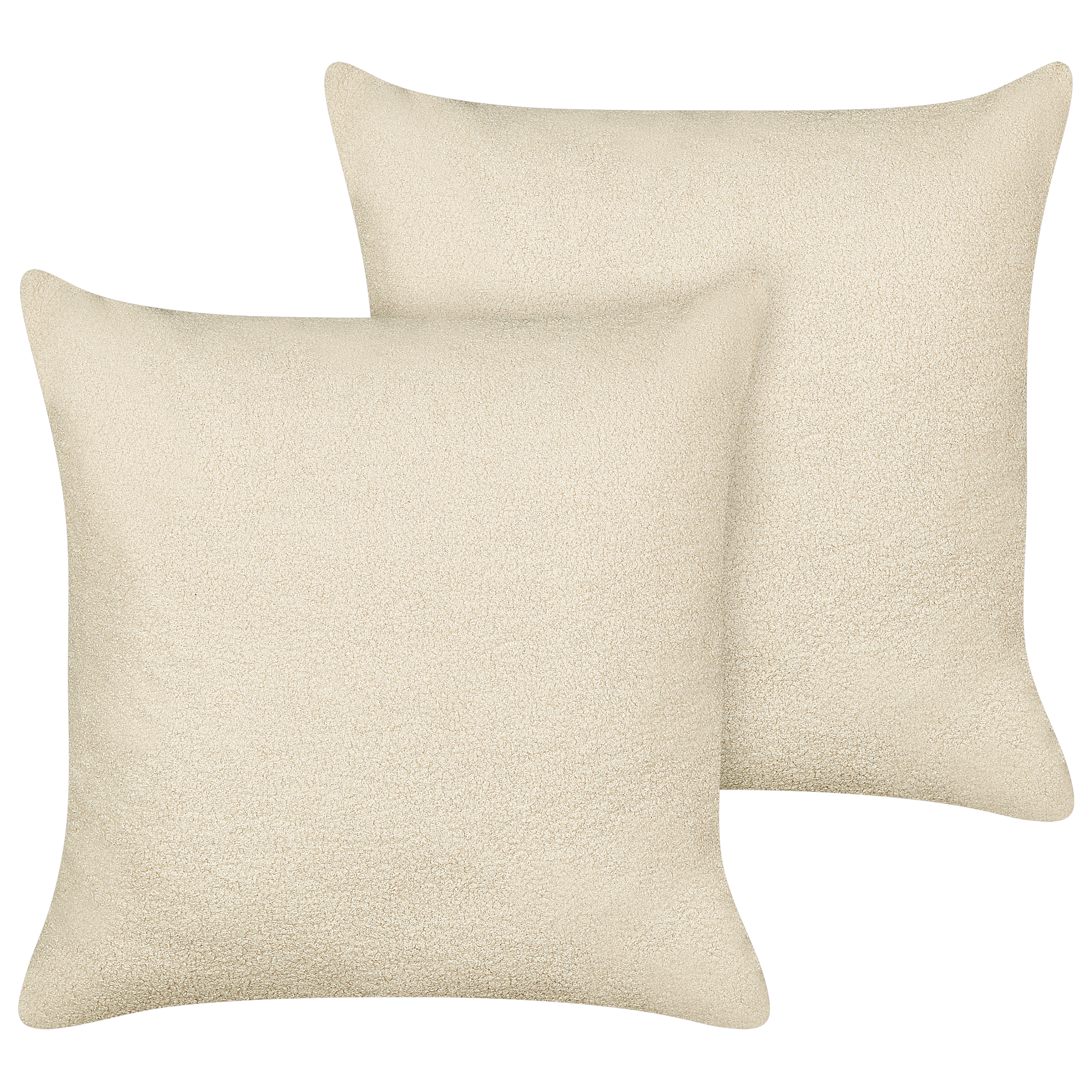 Set med 2 prydnadskuddar LEUZEA 60 x 60 cm Bouclé Beige Monokromt