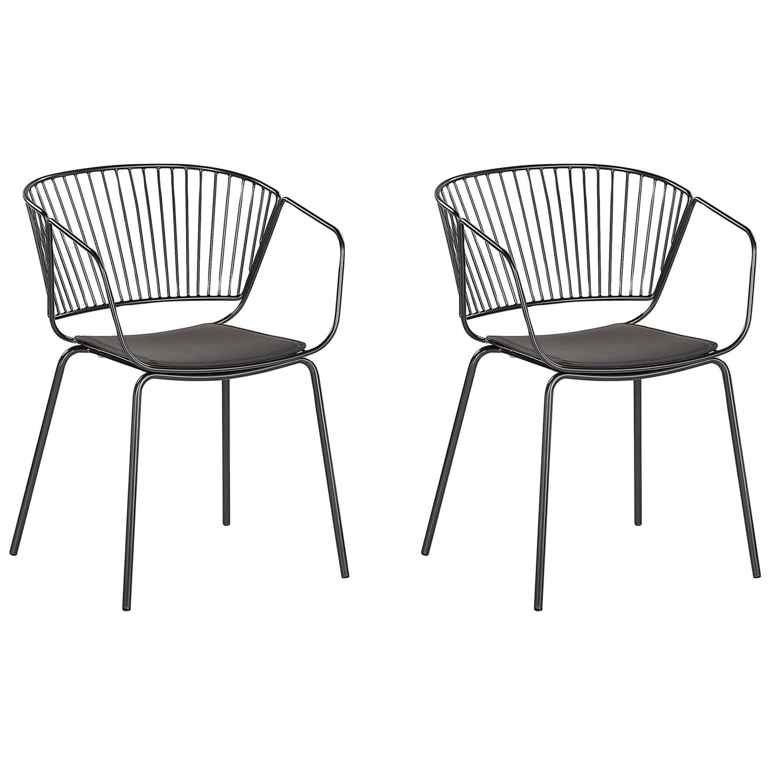 Set med 2 matstolar RIGBY Metall Svart
