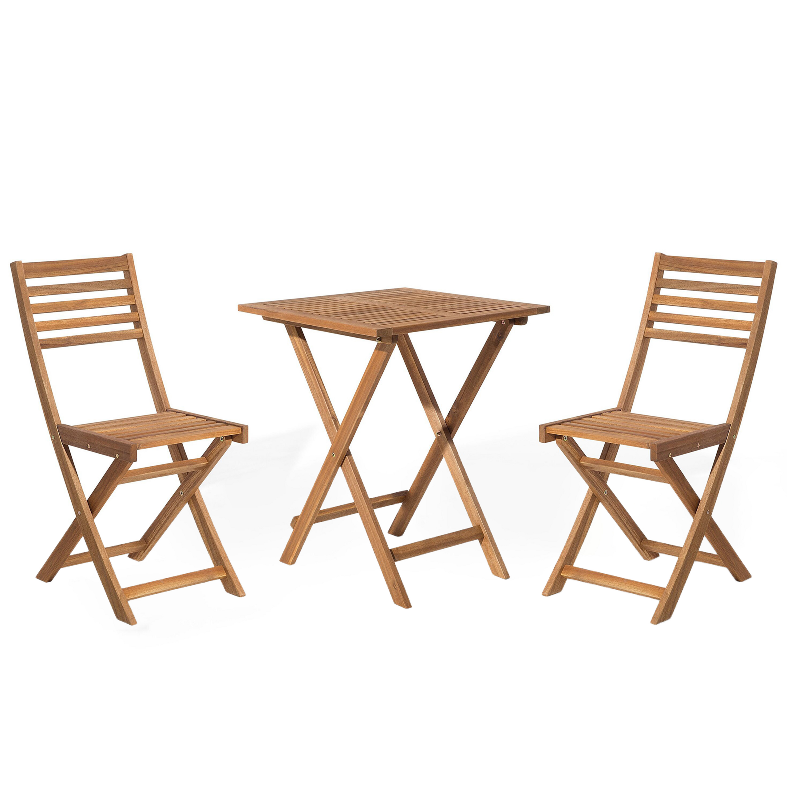Caféset Fällbar FIJI Akaciaträ Ljusbrun