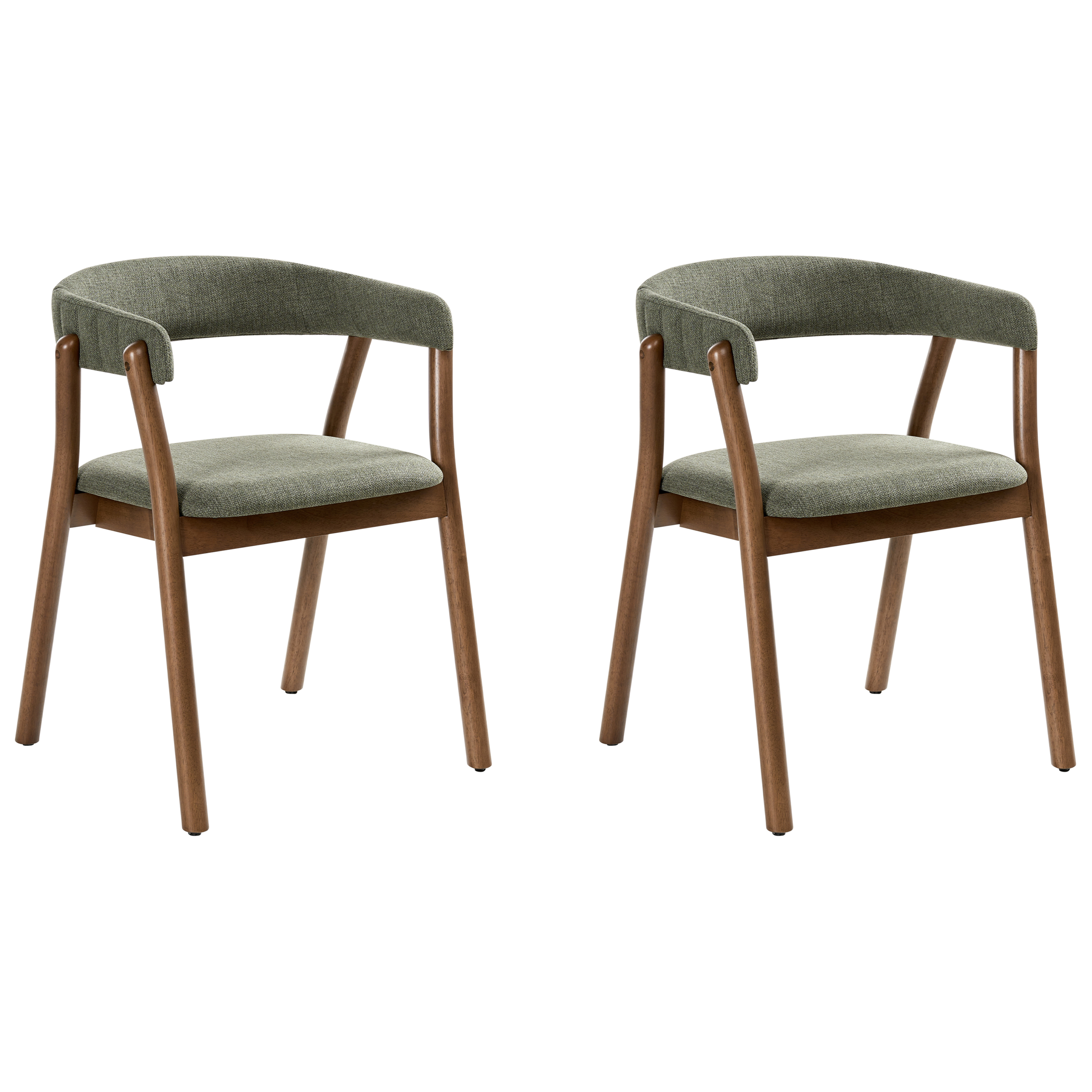 Set med 2 matstolar MYLO Mörkbrun/ Grön