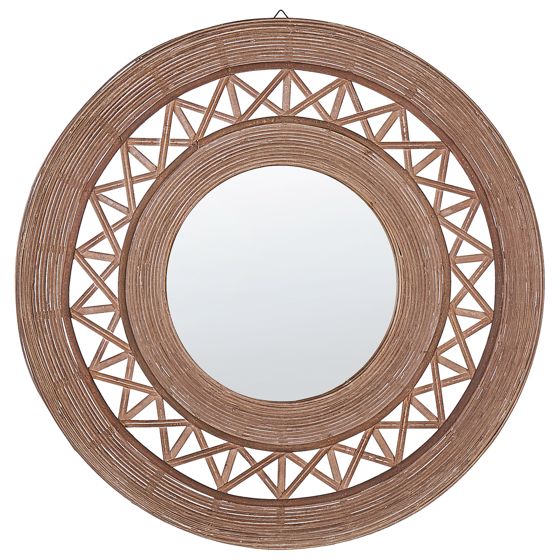 Väggspegel CACOMA 62 cm 62 cm Bambu Brun