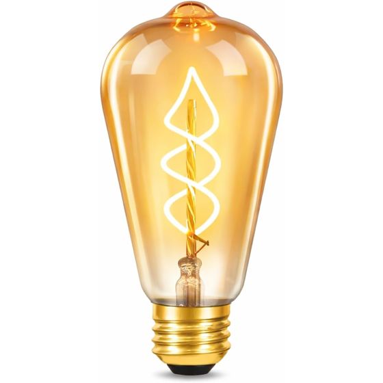 NETTLIFE 1 st Edison E27 LED vintage Dekorativ retrolampa 4W Spiralfilament LED ST64 2200K
