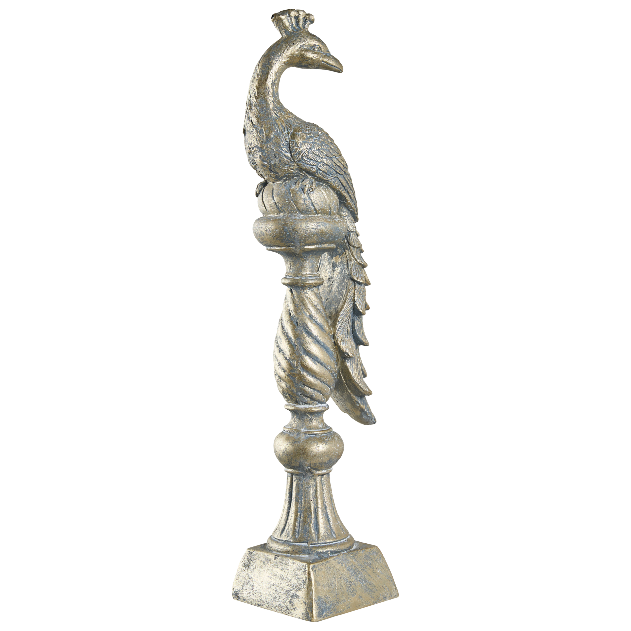Trädgårdsfigur HAARBY Påfågel Guld