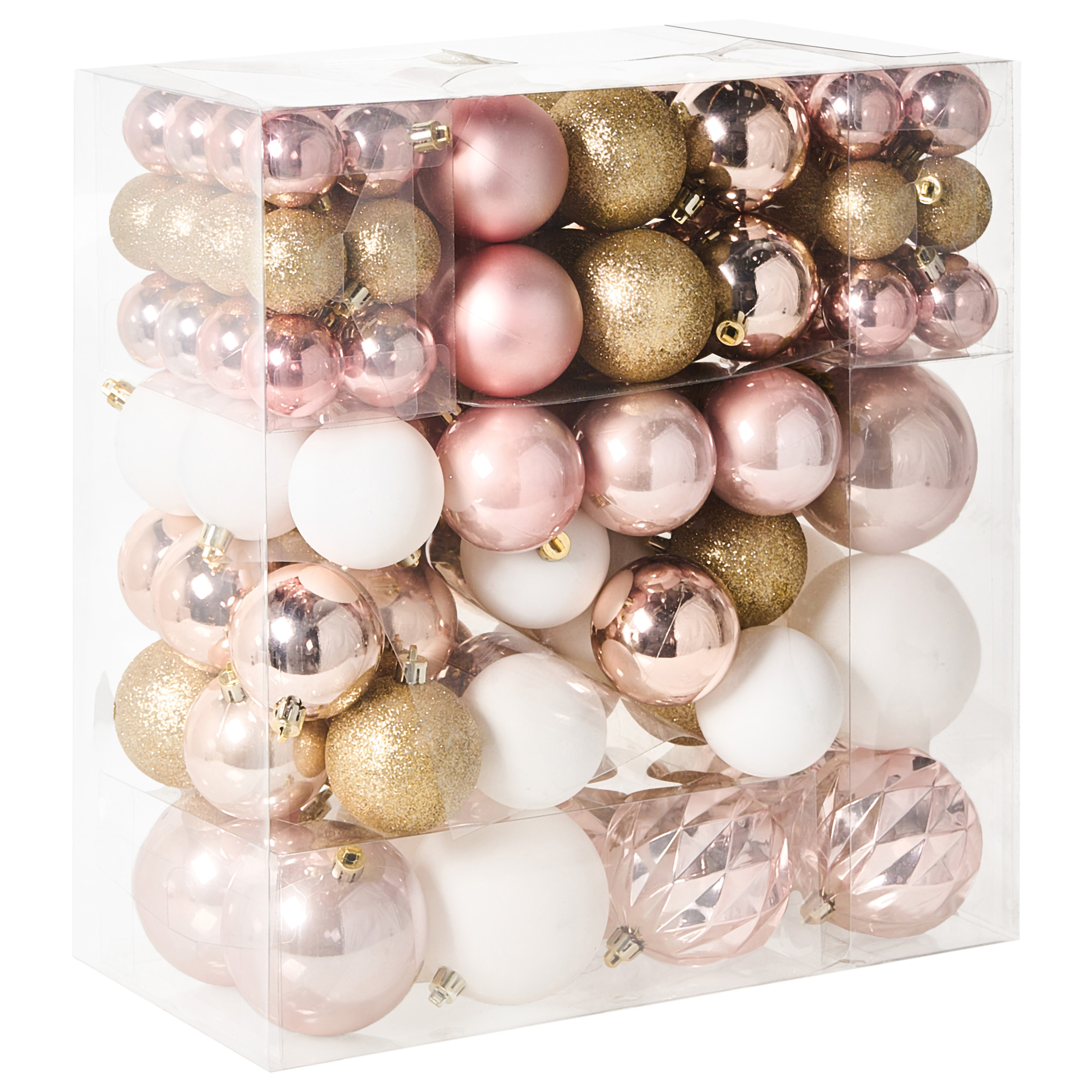Set med 114 julgranskulor GJENDE Rosa
