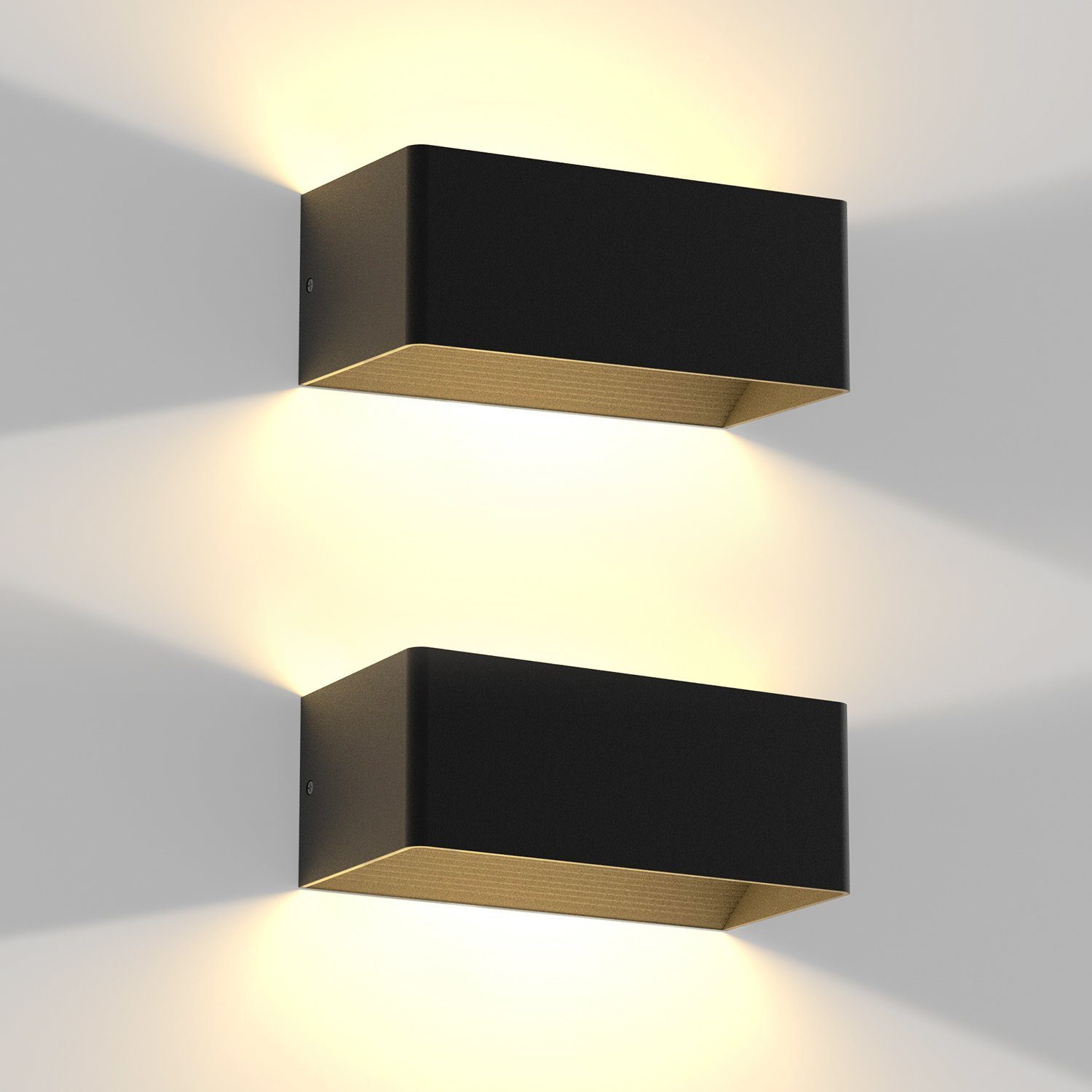 NETTLIFE LED - vägglampa, inomhus - 2 vertikala, svart, väggbelysning, 5 W, 3000K