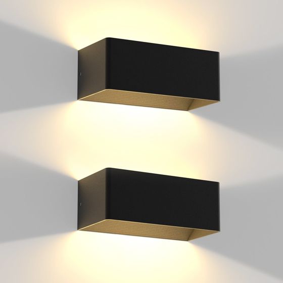 NETTLIFE LED - vägglampa, inomhus - 2 vertikala, svart, väggbelysning, 5 W, 3000K