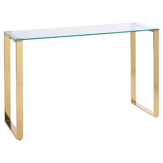 Konsolbord TILON Härdat glas Guld