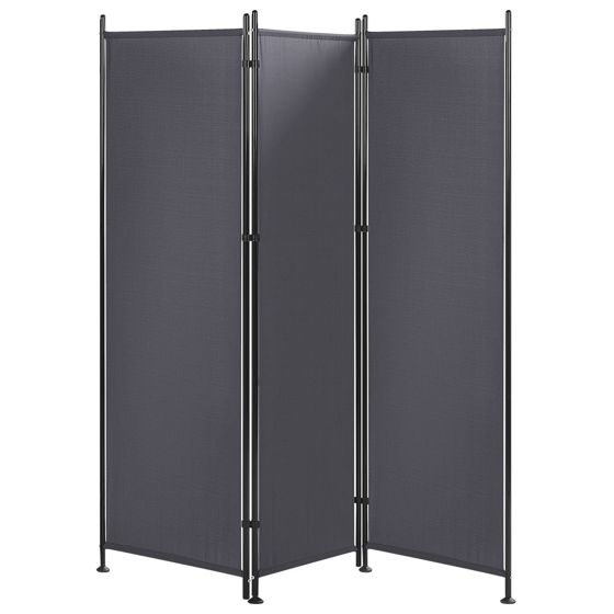 Rumsavdelare med 3 paneler NARNI 160 cm 170 cm Grå