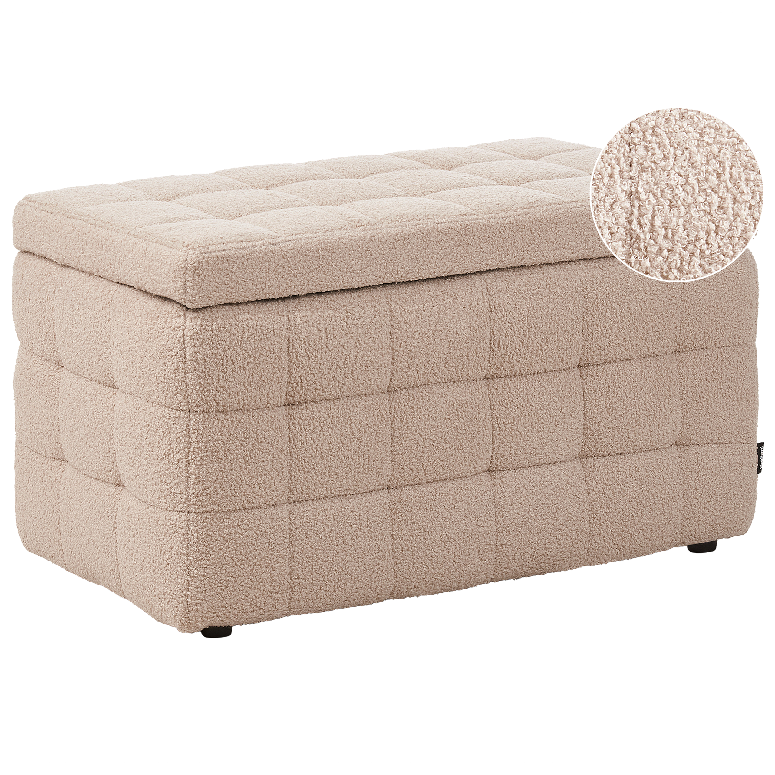 Fotpall med förvaring MICHIGAN Bouclé Beige