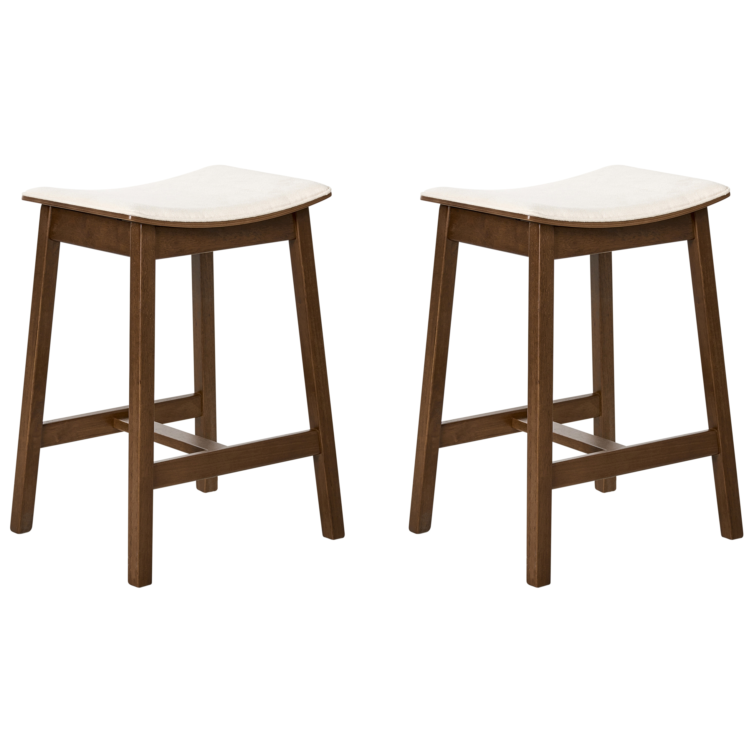 Set med 2 barstolar DIXON Trä Off-White/ Mörkbrun