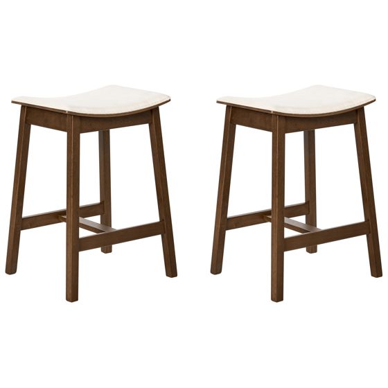 Set med 2 barstolar DIXON Trä Off-White/ Mörkbrun