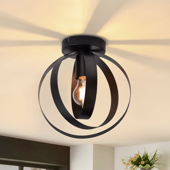 NETTLIFETaklampa E27, industriell metall, svart Korridorkök, lampa retro, matbord vintage, lampskärmsinredning, vardagsrum sovrum