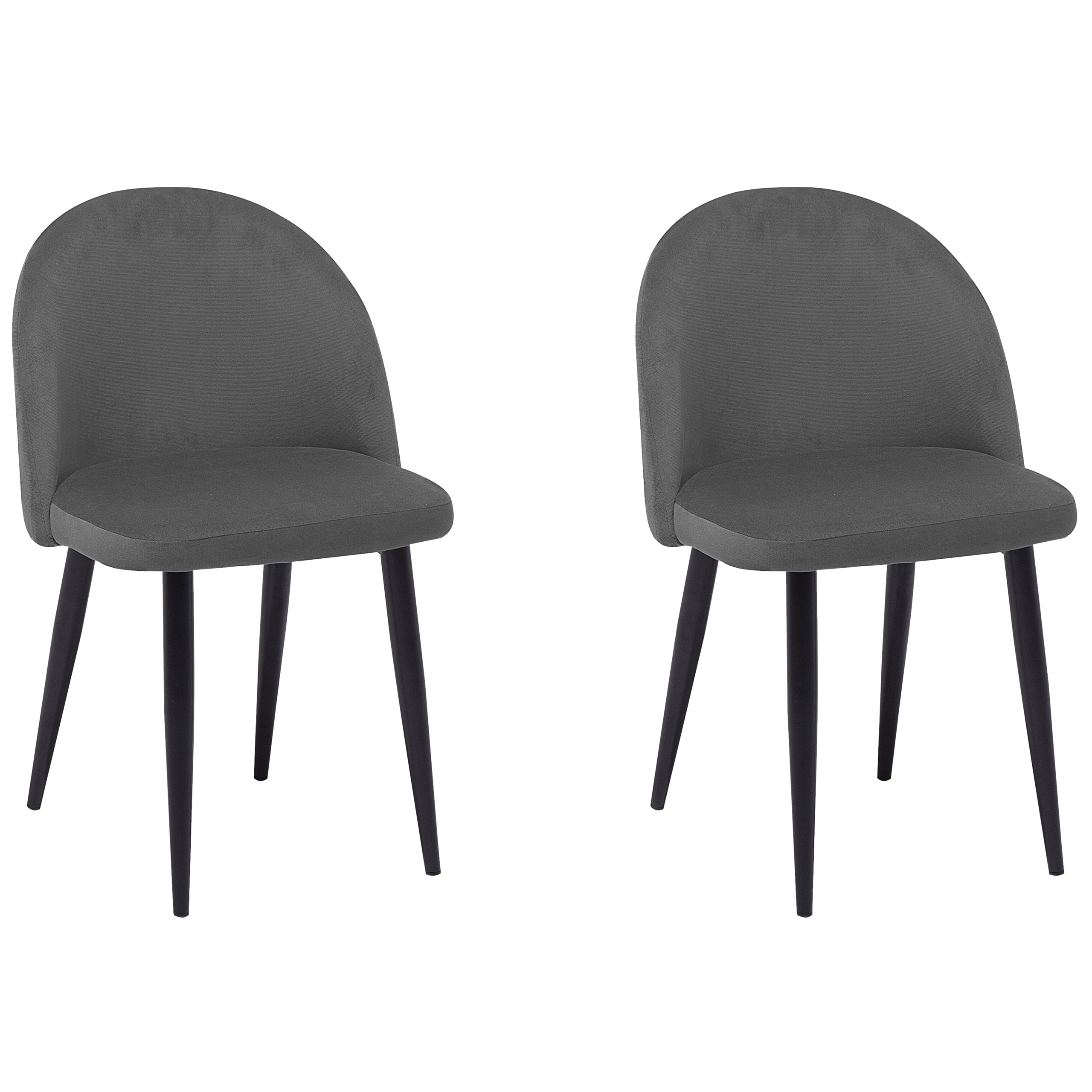 Set med 2 matstolar VISALIA Sammet Grå