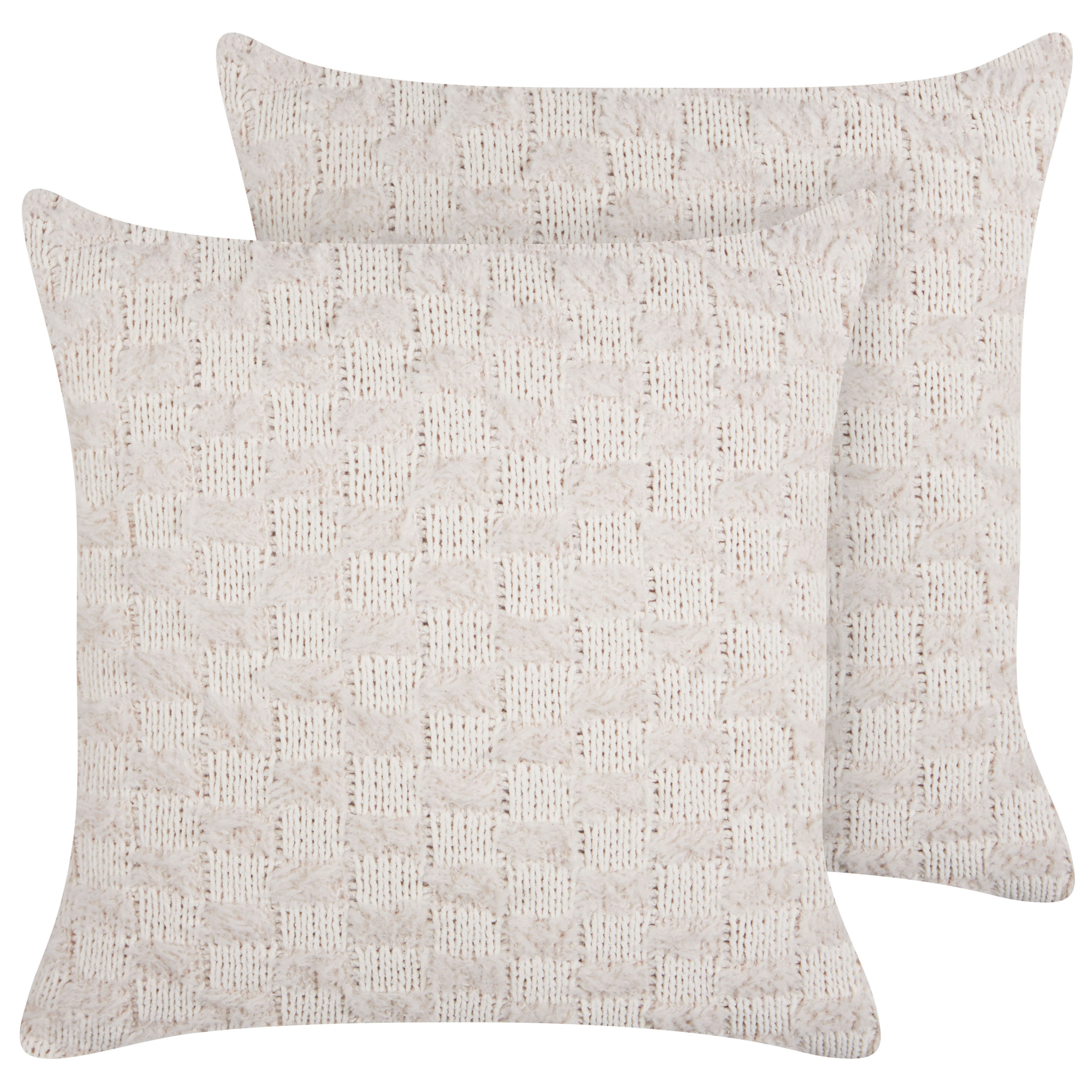 Set med 2 prydnadskuddar BASALIM 45 x 45 cm Beige Monokromt
