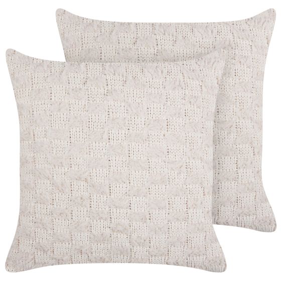 Set med 2 prydnadskuddar BASALIM 45 x 45 cm Beige Monokromt