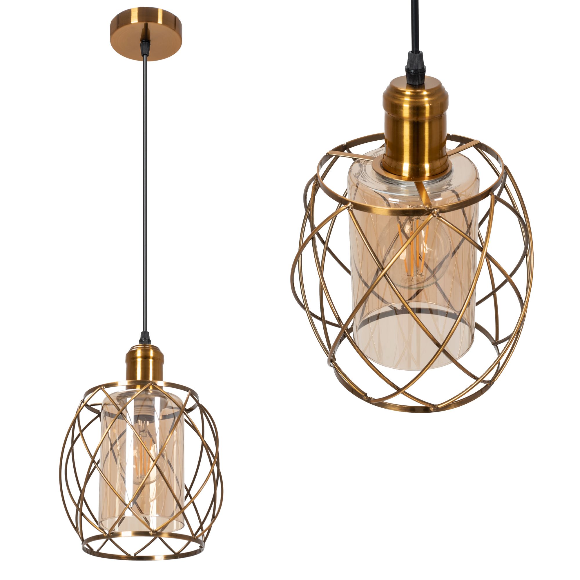 TOOLIGHT hängande taklampa APP1129-1CP Guld 18x10x19cm