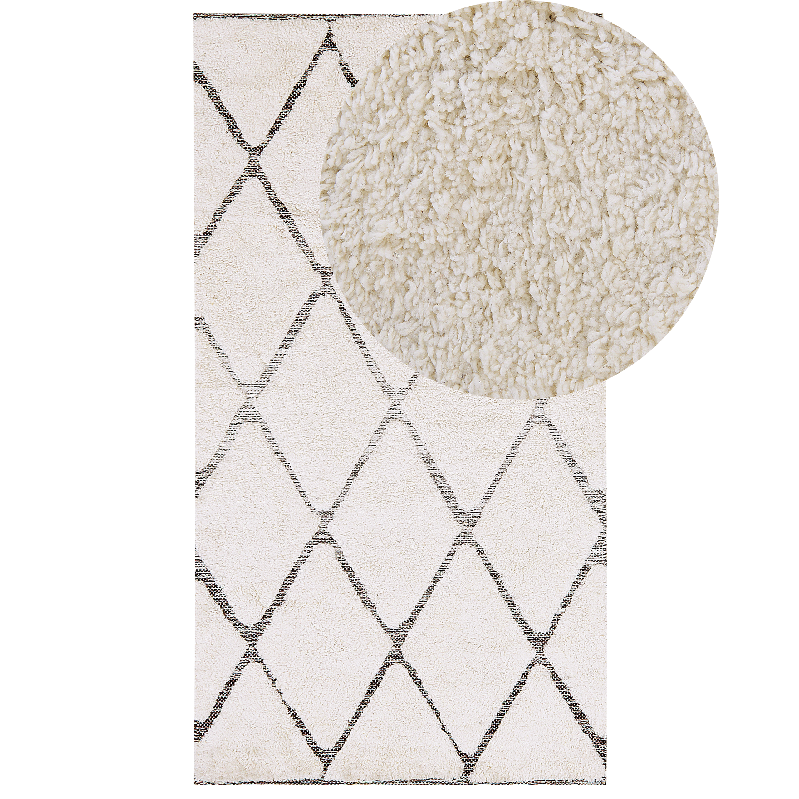 Matta PENDIK Ljusbeige 80 x 150 cm Bomull