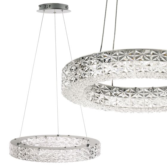 TOOLIGHT hängande taklampa LED MS004-CP 40CM Krom 40x40x6cm