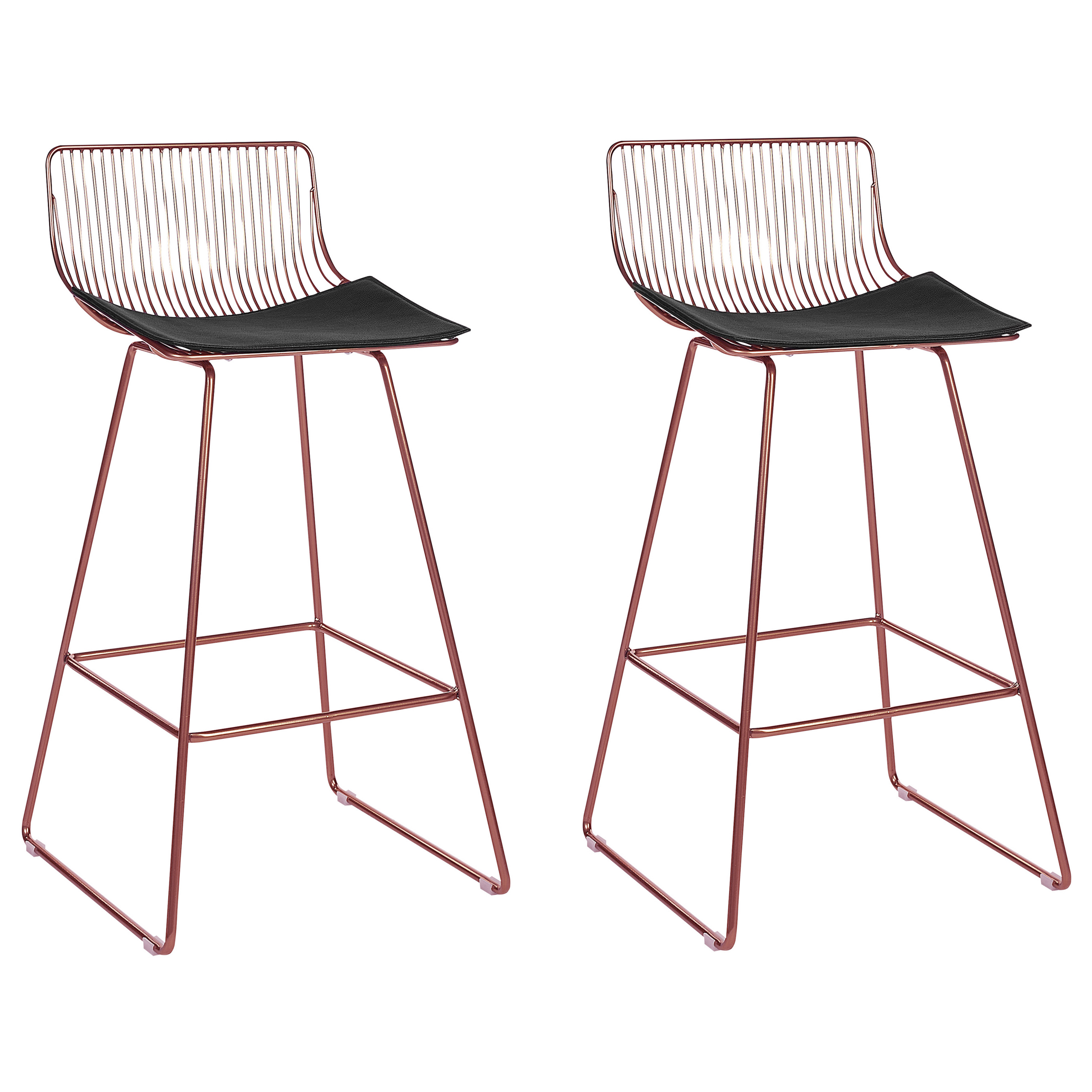 Set med 2 barstolar FREDONIA Metall Roséguld