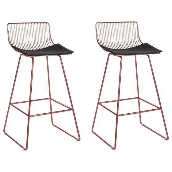 Set med 2 barstolar FREDONIA Metall Roséguld