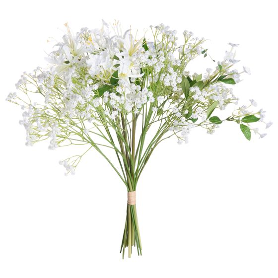 Konstgjord blomsterbukett VEIROS 38 cm Vit