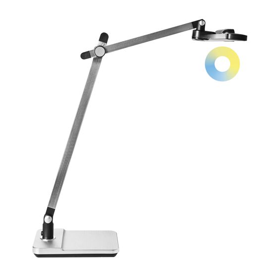LED-skrivbordslampa SERPENS med dimmer Silver
