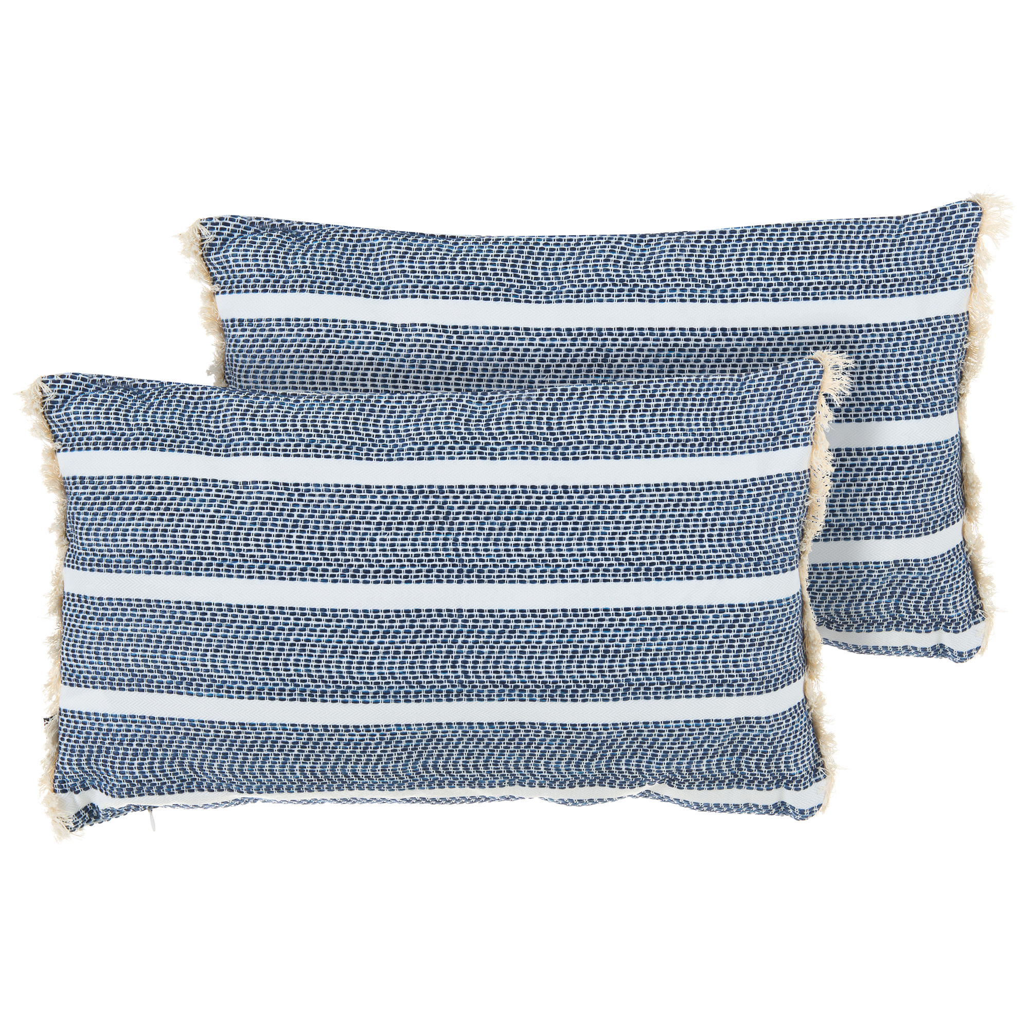 Set med 2 utomhusdynor ALPINIA Randigt 30 x 50 cm Blå