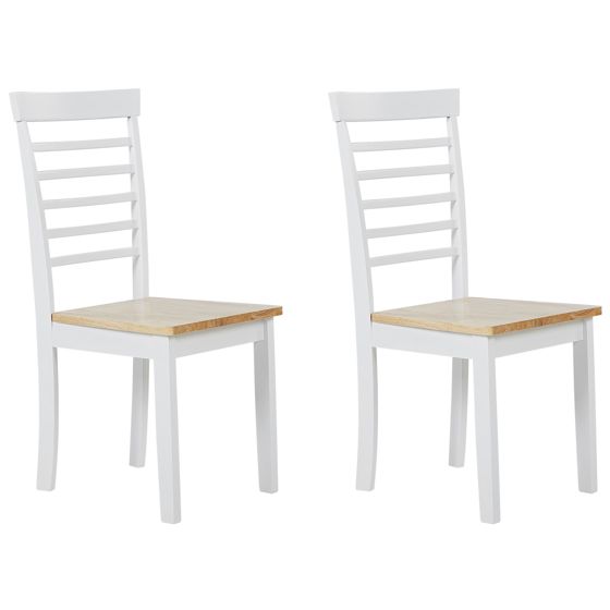 Set med 2 matstolar BATTERSBY Trä Vit