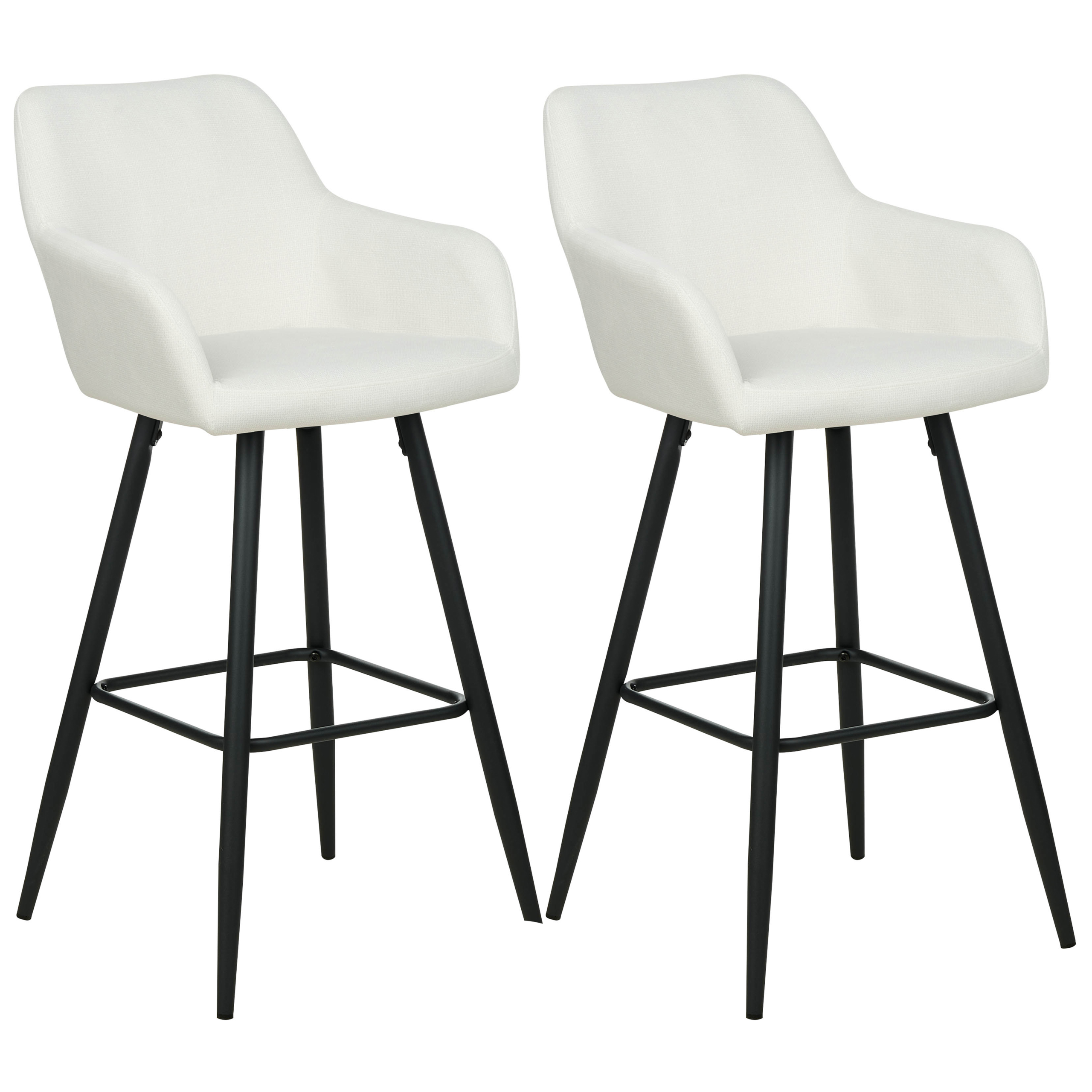 Set med 2 barstolar CASMALIA Sammet Off-White