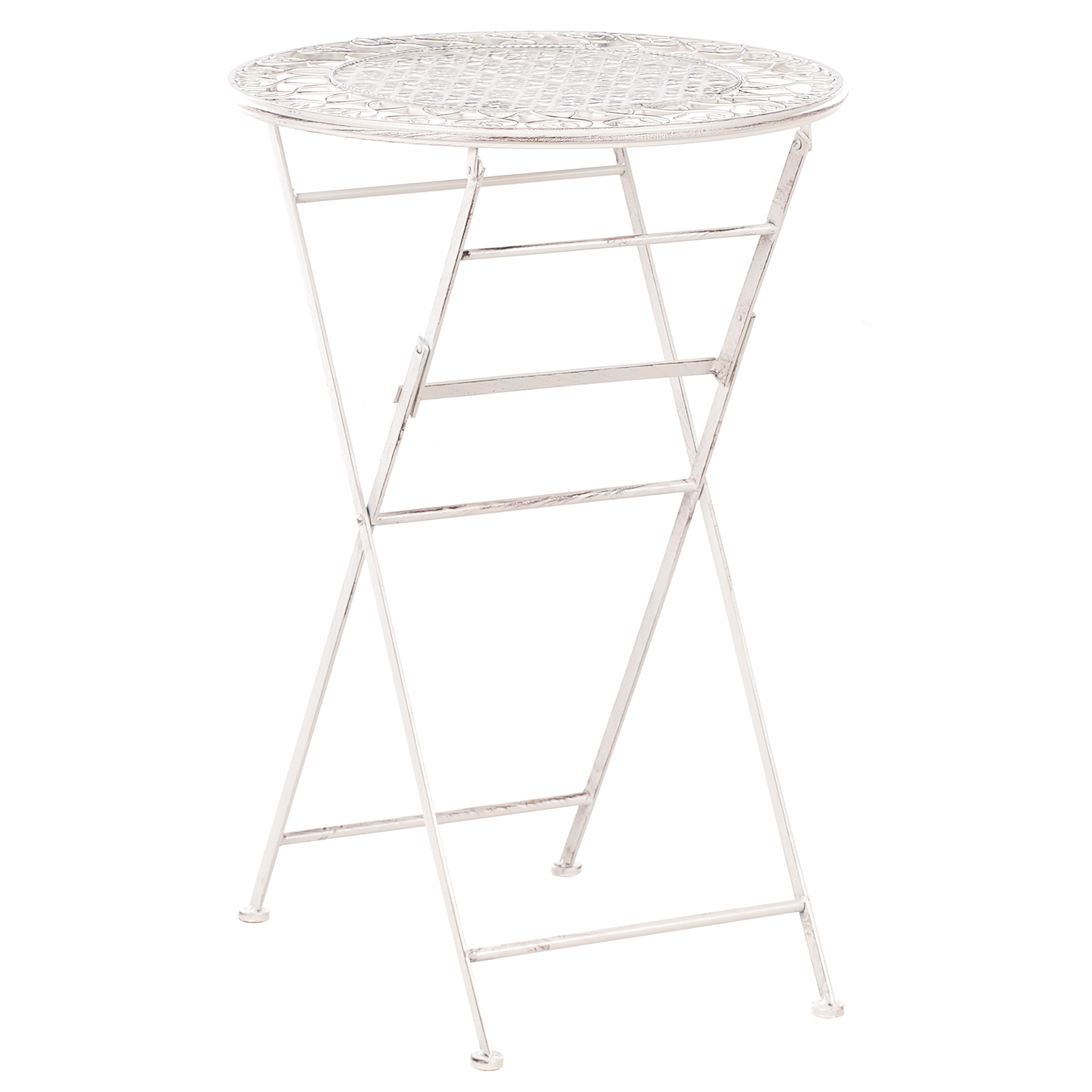 Trädgårdsbarbord TRIESTE 60 cm 60 cm Metall Ljusbeige