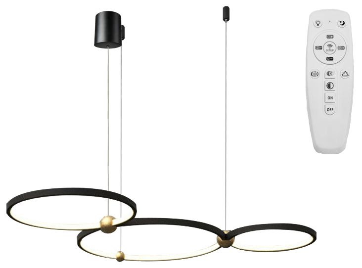 TOOLIGHT hängande taklampa APP752-30-40-50 RING LED Svart 112x112x70cm