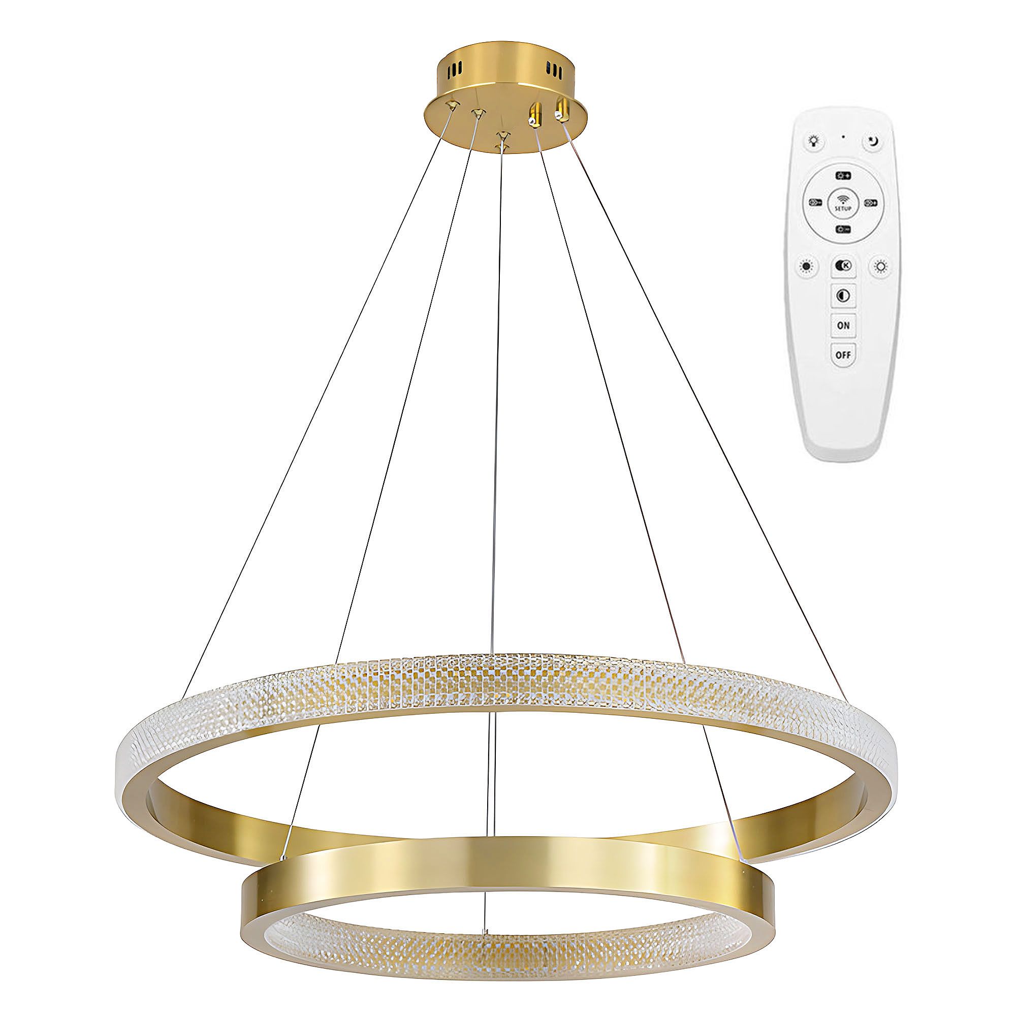 TOOLIGHT pendellampa APP1772-CP, Borstat guld, 60x60x95cm